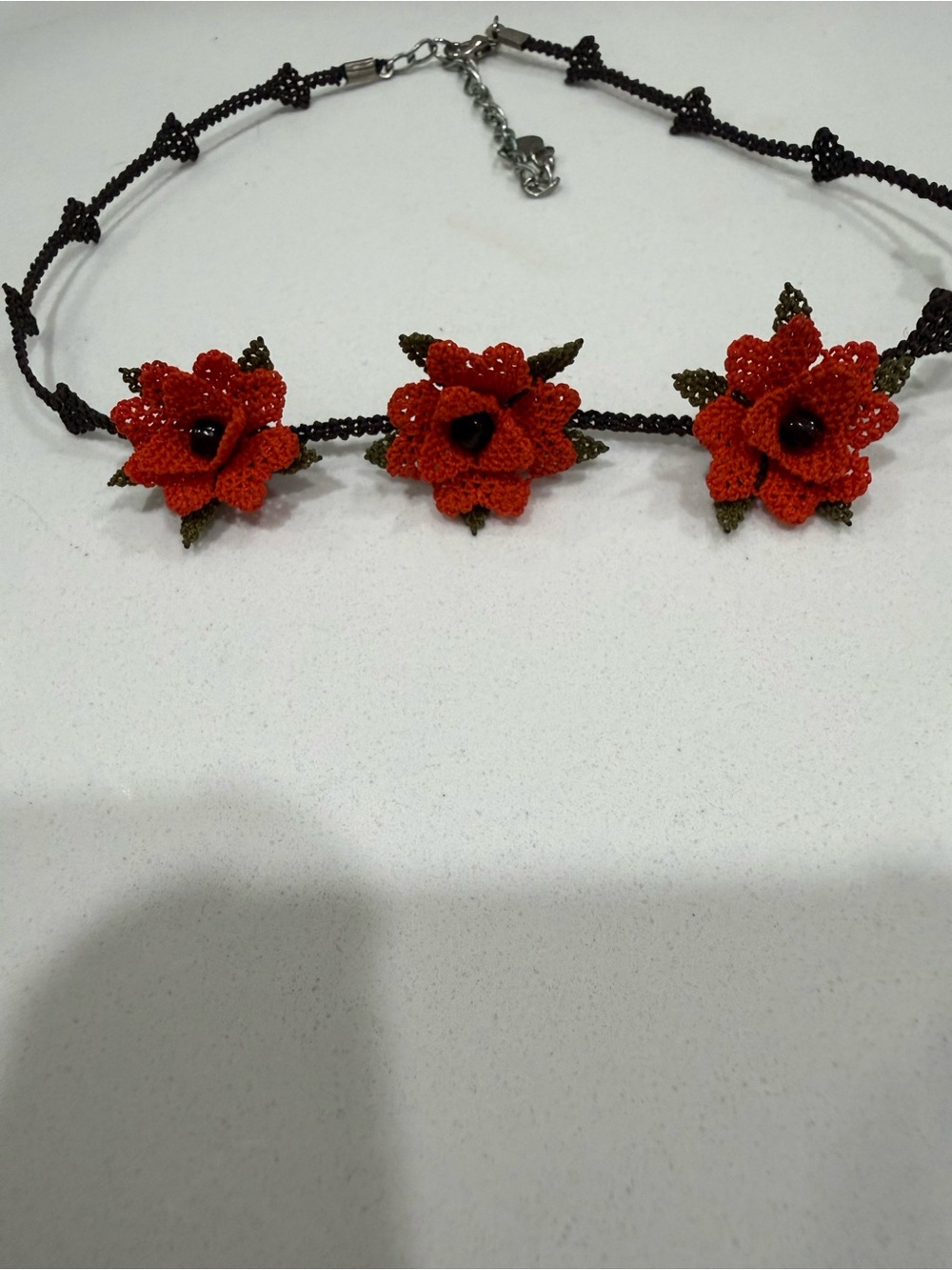 One of a kind, handcrafted Oya crochet choker